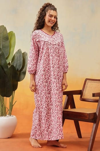 ladies night dress Casual Nights: Nightgowns loose fitting casual pajama dresses are suitable for almost all shapes Suit Set Night Dress For