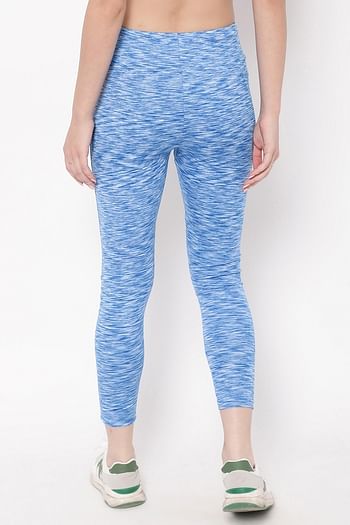 Back listing image for High-Rise Active Tights in Baby Blue Melange with Side Pocket