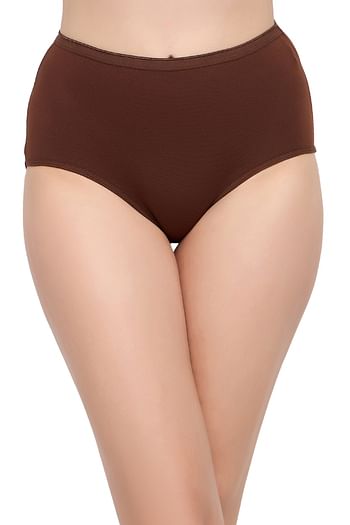 Front listing image for High Waist Hipster Panty in Dark Brown - Cotton