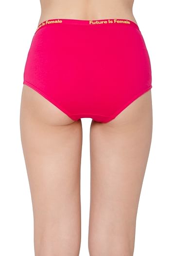 Back listing image for High Waist Hipster Panty in Magenta - Cotton