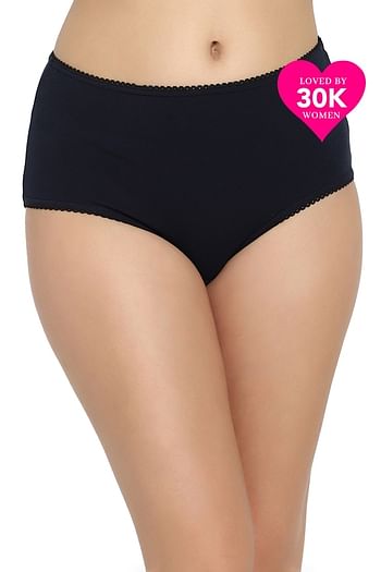 Front listing image for High Waist Hipster Panty in Navy - Cotton	