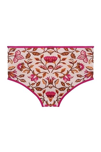 Back listing image for High Waist Printed Hipster Panty in White - Cotton