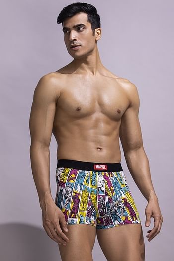 Front listing image for John Players Infinity Heroes Cotton Trunk in Multicolour