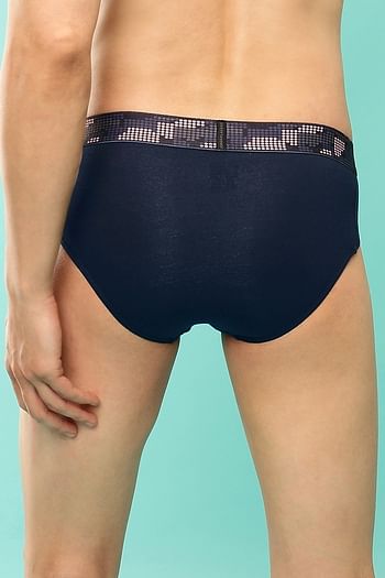 Back listing image for John Players Classic Cotton Brief with Sublimation Waistband in Navy