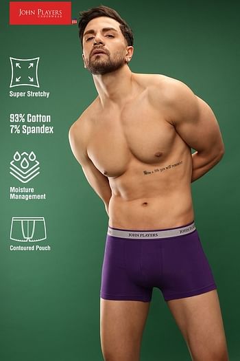 Front listing image for John Players Classic Cotton Trunk in Purple