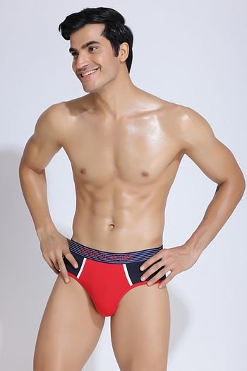 Front listing image for John Players Colourblocked Brief in Navy 