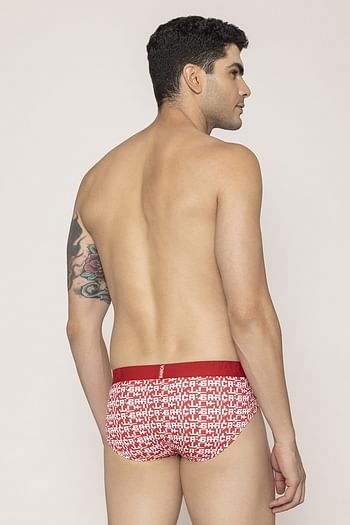 Back listing image for John Players Barca Print Brief in Red- Cotton	