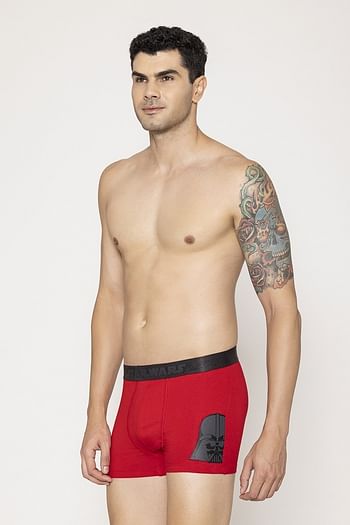 Front listing image for John Players Star Wars Printed Cotton Trunk in Red 