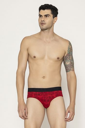 Front listing image for John Players Star Wars Cotton Brief in Red	