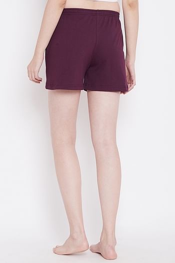 Back listing image for Chic Basic Boxer Shorts in Purple- Cotton Rich