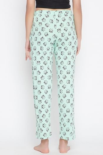 Back listing image for Owl Print Pyjama in Mint Green - Cotton Rich