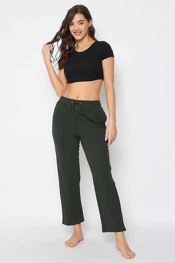Front listing image for Chic Basic Pyjama in Olive Green - Cotton