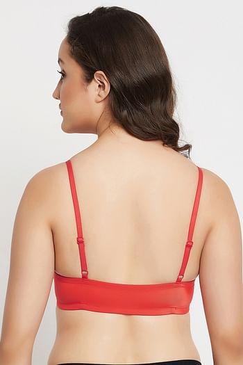 Back listing image for Level 1 Push-Up Padded Underwired Demi Cup Front Open Plunge Bra in Red