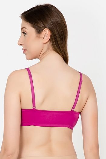 Back listing image for Level 1 Push-Up Padded Underwired Demi Cup Front Open Plunge Bra in Magenta