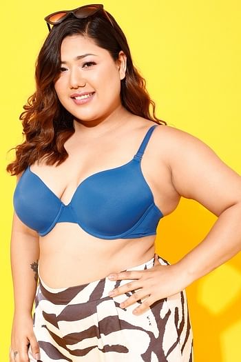 Back listing image for Level 1 Push-Up Underwired Demi Cup Multiway T-shirt Bra in Electric Blue