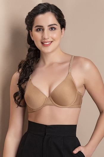 Front listing image for Level 1 Push-Up Underwired Demi Cup T-shirt Bra in Nude