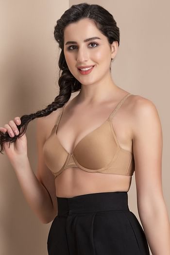Back listing image for Level 1 Push-Up Underwired Demi Cup T-shirt Bra in Nude