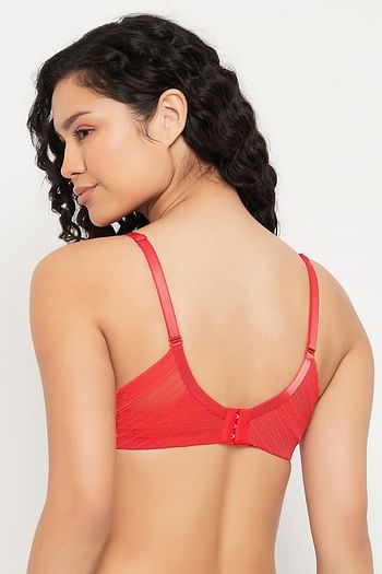 Back listing image for Level 3 Push-Up Padded Underwired Demi Cup T-shirt Bra in Red