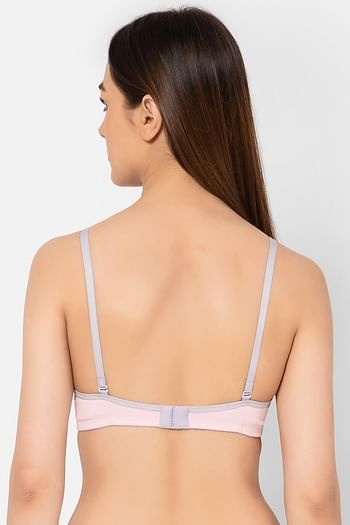 Back listing image for Lightly Padded Non-Wired Full Cup Multiway T-shirt Bra in Baby Pink - Cotton Rich