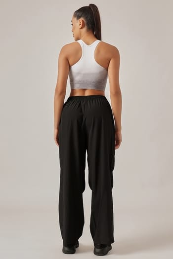 Back listing image for Low Impact Seamless Ombre Print Sports Bra & Black Active Track Pants