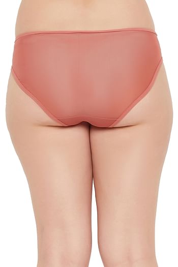 Back listing image for Low Waist Bikini Panty in Coral Orange - Lace	