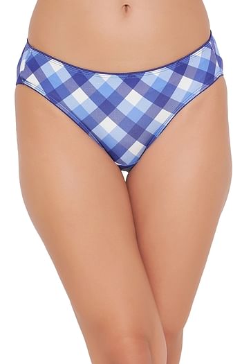 Front listing image for Low Waist Checkered Bikini Panty in Purple