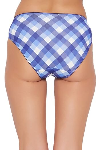 Back listing image for Low Waist Checkered Bikini Panty in Purple
