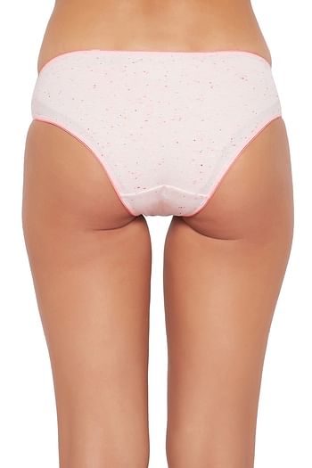 Back listing image for Low Waist Slub Effect Bikini Panty in White - Cotton	
