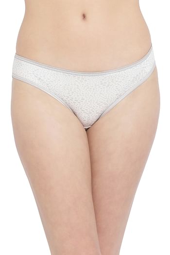 Front listing image for Low Waist Printed Bikini Panty in White With Matching BR1552G18
