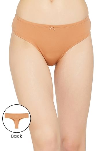 Front listing image for Low Waist Thong in Nude Colour - Cotton