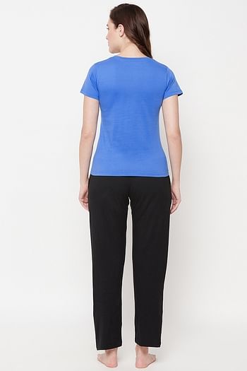 Back listing image for Tutti Frutti Top in Blue & Chic Basic Pyjama in Black - 100% Cotton