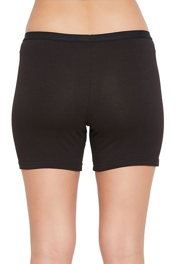 Back listing image for Mid-Waist Boyleg Panty in Black - Cotton