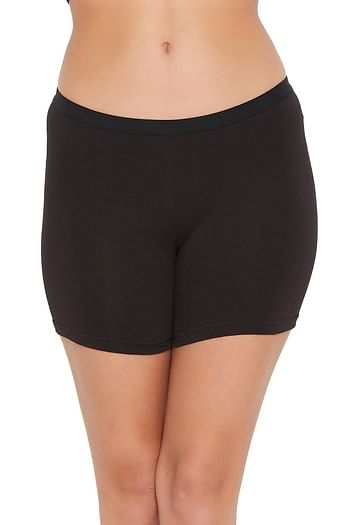 Front listing image for Mid-Waist Boyleg Panty in Black - Cotton