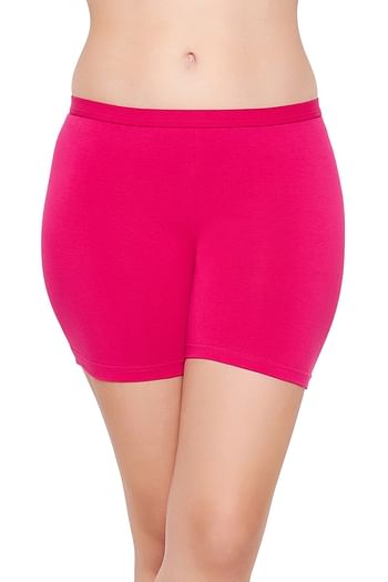 Front listing image for Mid Waist Boyleg Panty in Magenta - Cotton