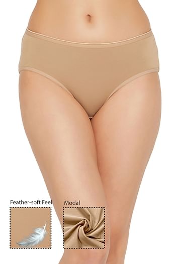 Front listing image for Mid Waist Hipster Panty in Nude Colour - Modal