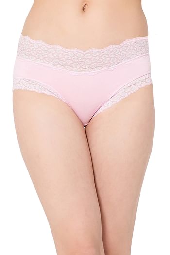 Front listing image for Mid Waist Hipster Panty in Baby Pink - Cotton