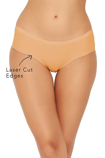 Front listing image for Mid Waist Seamless Laser-Cut Hipster Panty in Nude Colour