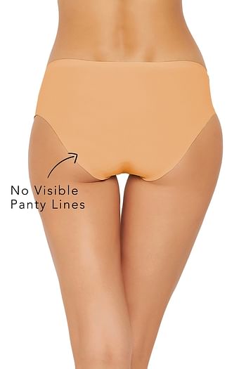Back listing image for Mid Waist Seamless Laser-Cut Hipster Panty in Nude Colour