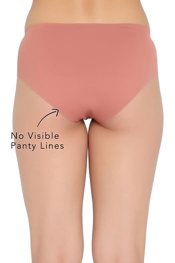 Back listing image for Mid Waist Seamless Laser Cut Hipster Panty in Nude Colour