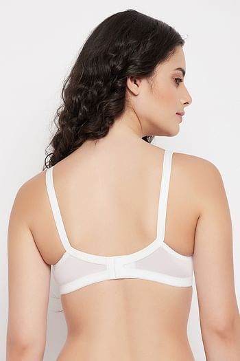 Back listing image for Non-Padded Non-Wired Plus Size Bra in White With Matching PN1675R18