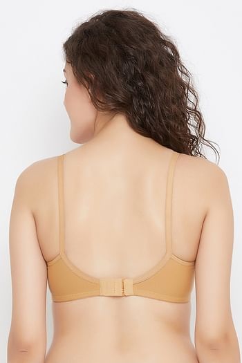 Back listing image for Non-Padded Non-Wired Full Coverage Feeding Bra in Brown - Cotton