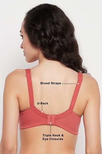 Back listing image for Non-Padded Non-Wired Full Coverage Plus Size Minimizer Bra in Peach