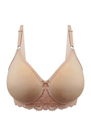 Clovia Non-Padded Non-Wired Full Coverage Spacer Cup Bra in Nude Colour - Cotton