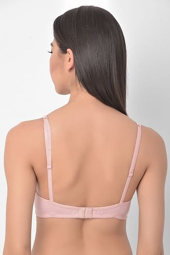 Back listing image for Non-Padded Non-Wired Full Cup Bra in Baby Pink - Cotton