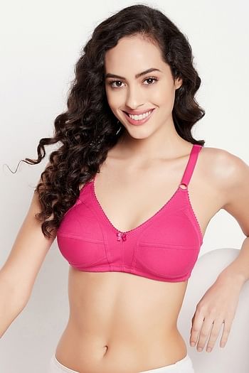 Front listing image for Non-Padded Non-Wired Full Cup Multiway Bra in Hot Pink - Cotton Rich	