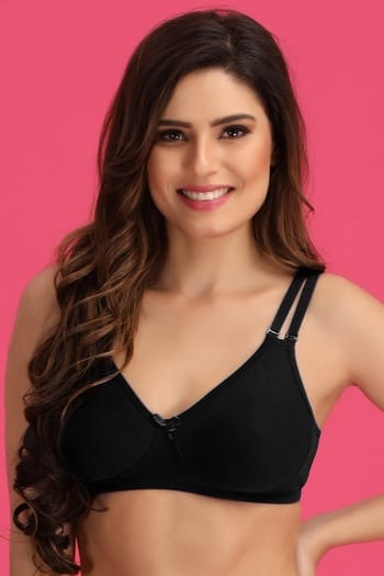 Clovia Non-Padded Non-Wired Full Cup Multiway T-shirt Bra in Black - Cotton Rich