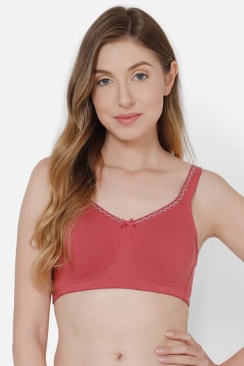 Clovia Non-Padded Non-Wired Full Figure T-shirt Bra in Rose Pink - Cotton