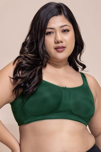 Clovia Non-Padded Non-Wired Full Figure Minimizer Bra in Emerald Green