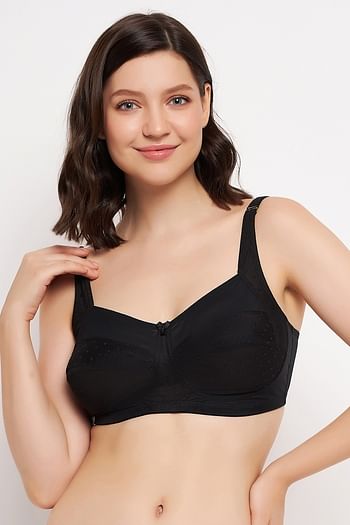 Front listing image for Non-Padded Non-Wired Full Figure Plus Size Bra in Black - Lace