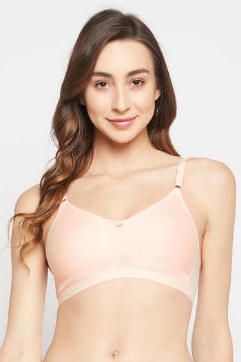 Clovia Non-Padded Non-Wired Full Figure T-shirt Bra in Cream Colour - Cotton